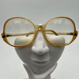 Vintage Fairfield Yellow Translucent Oval Sunglasses Frames